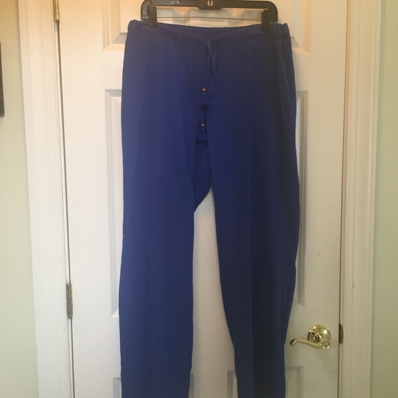Talbot blue crinkle cotton pants - Picture 6 of 8